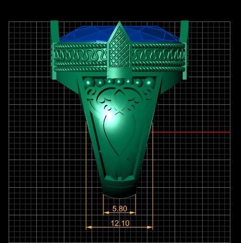 red ruby men ring 3d printable model 3D print model_3