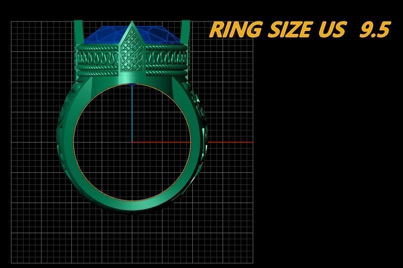 red ruby men ring 3d printable model 3D print model_4