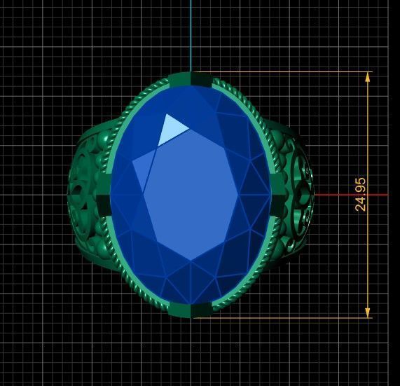 red ruby men ring 3d printable model 3D print model_2