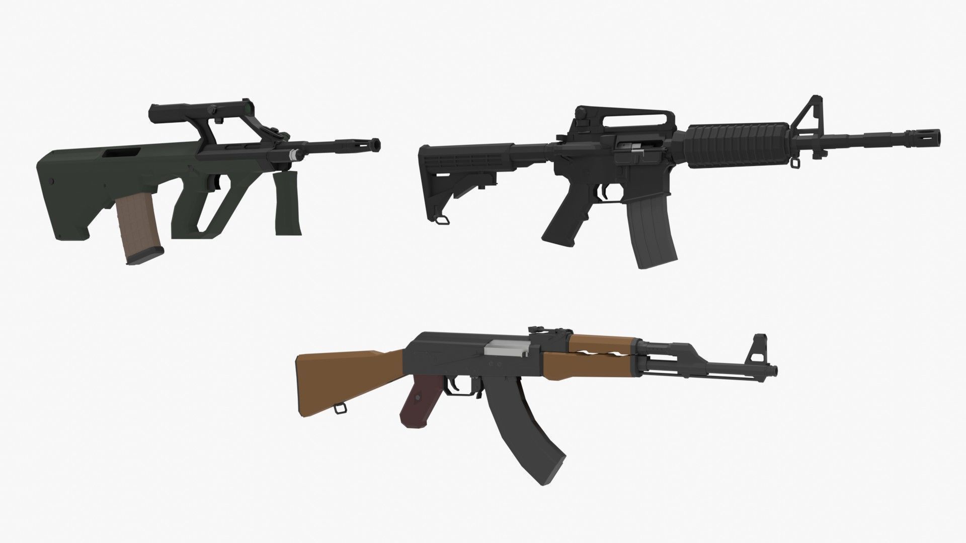 Low-Poly Weapons Pack Low-poly 3D model_8