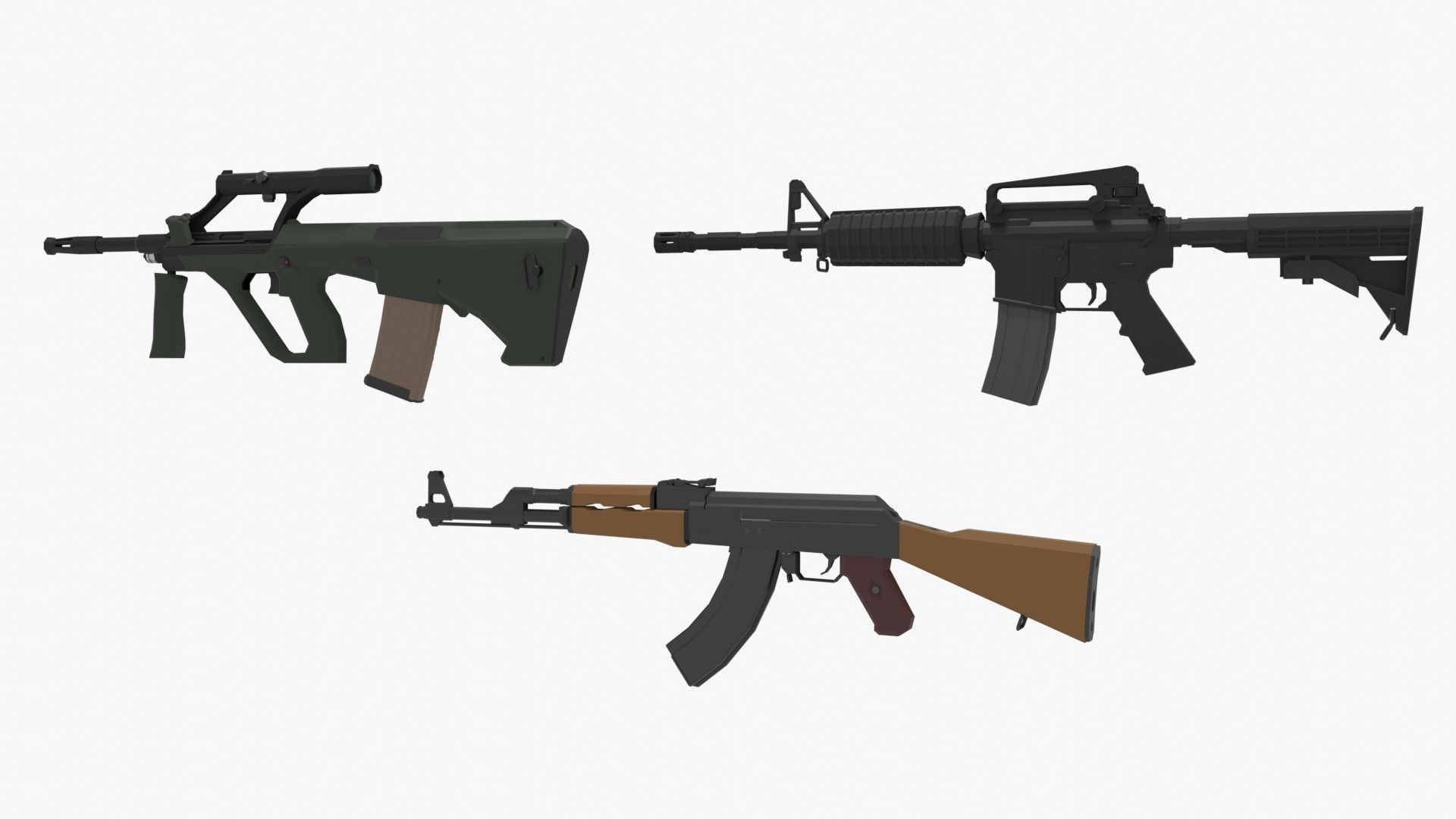 Low-Poly Weapons Pack Low-poly 3D model_7