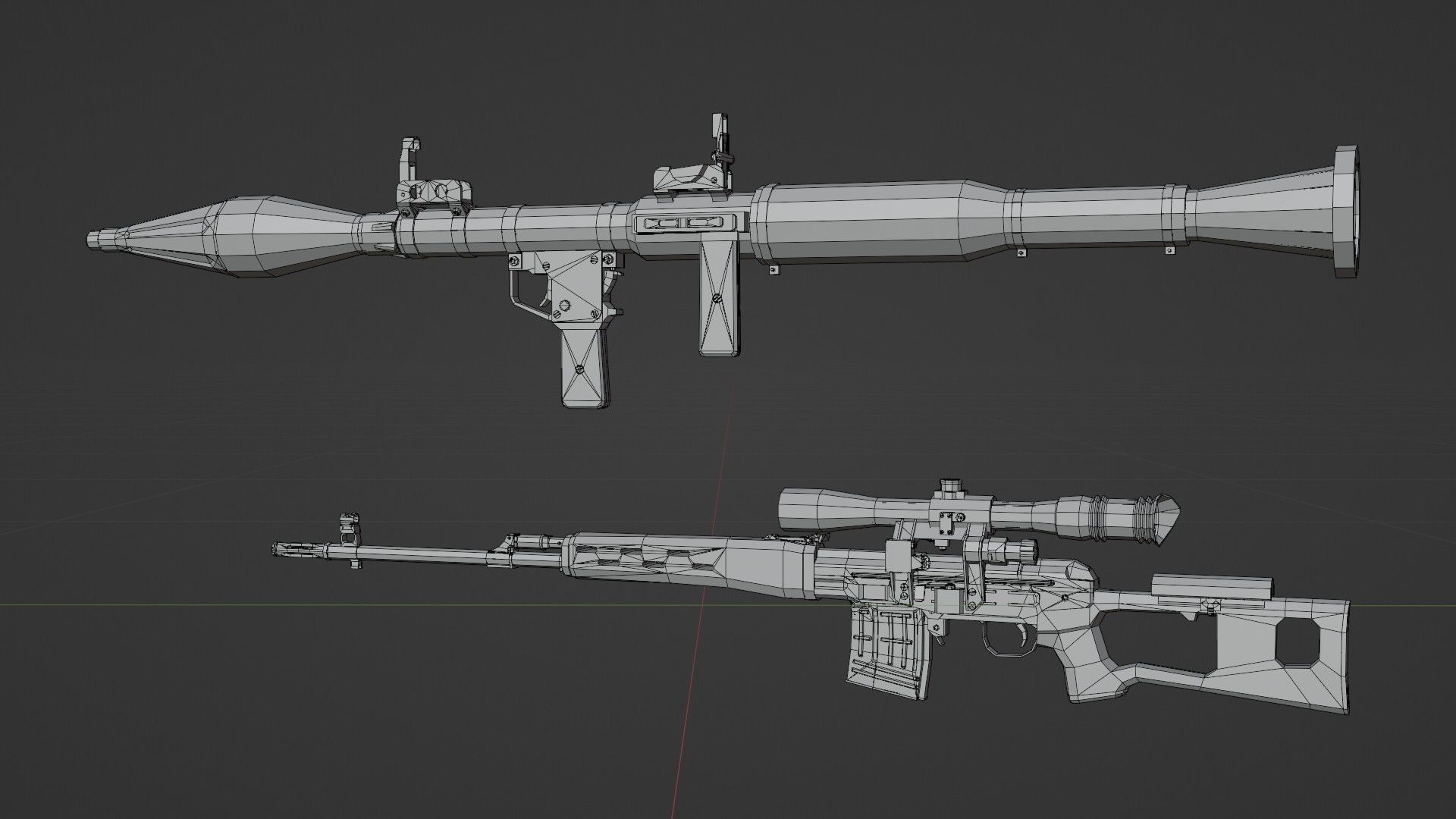 Low-Poly Weapons Pack Low-poly 3D model_32