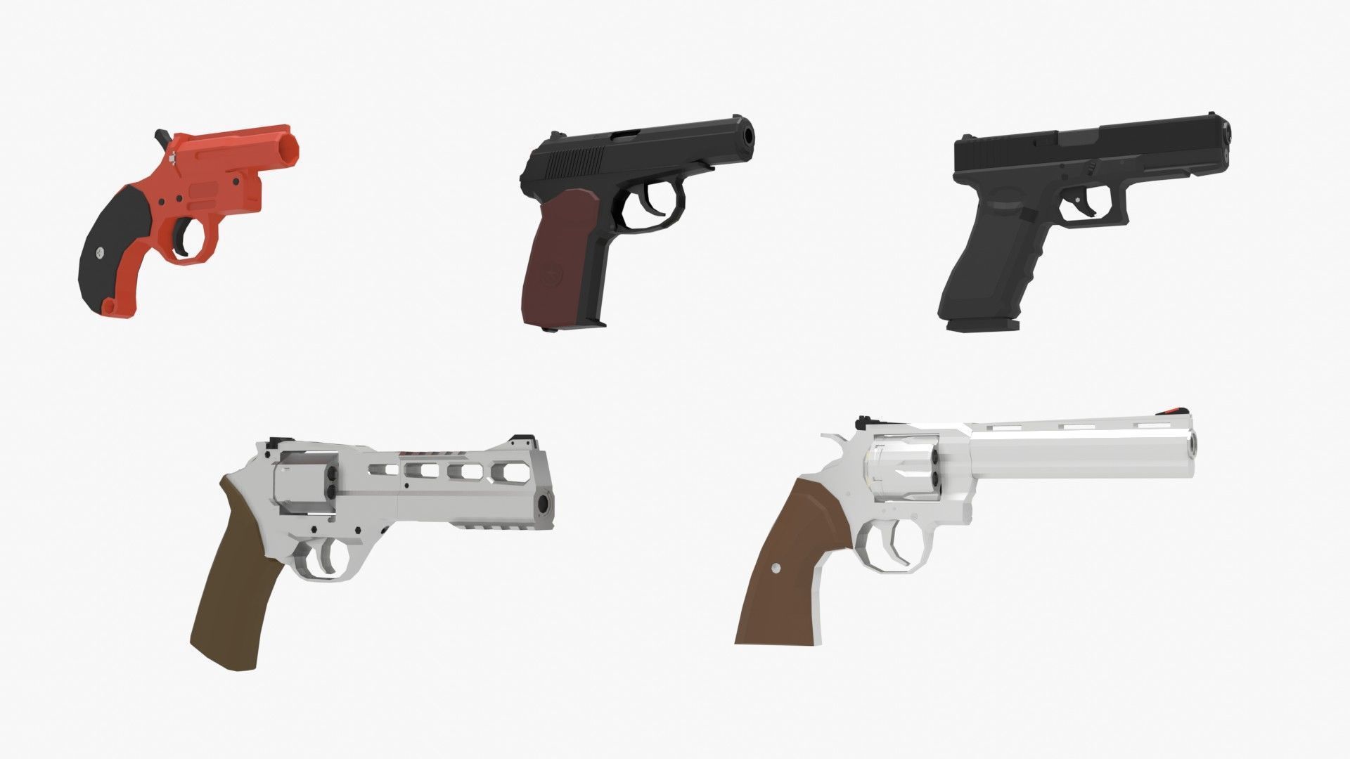 Low-Poly Weapons Pack Low-poly 3D model_4