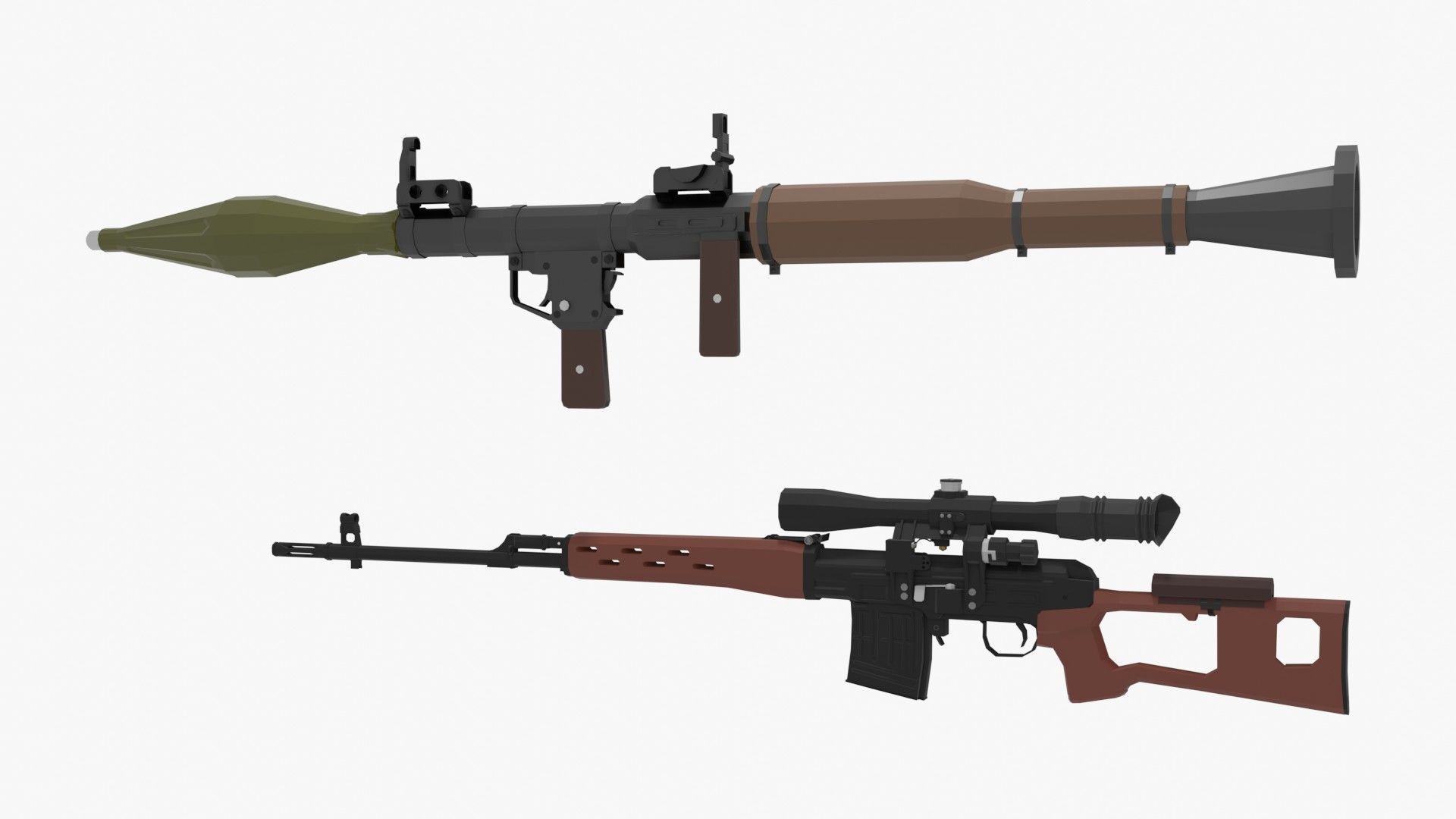 Low-Poly Weapons Pack Low-poly 3D model_11