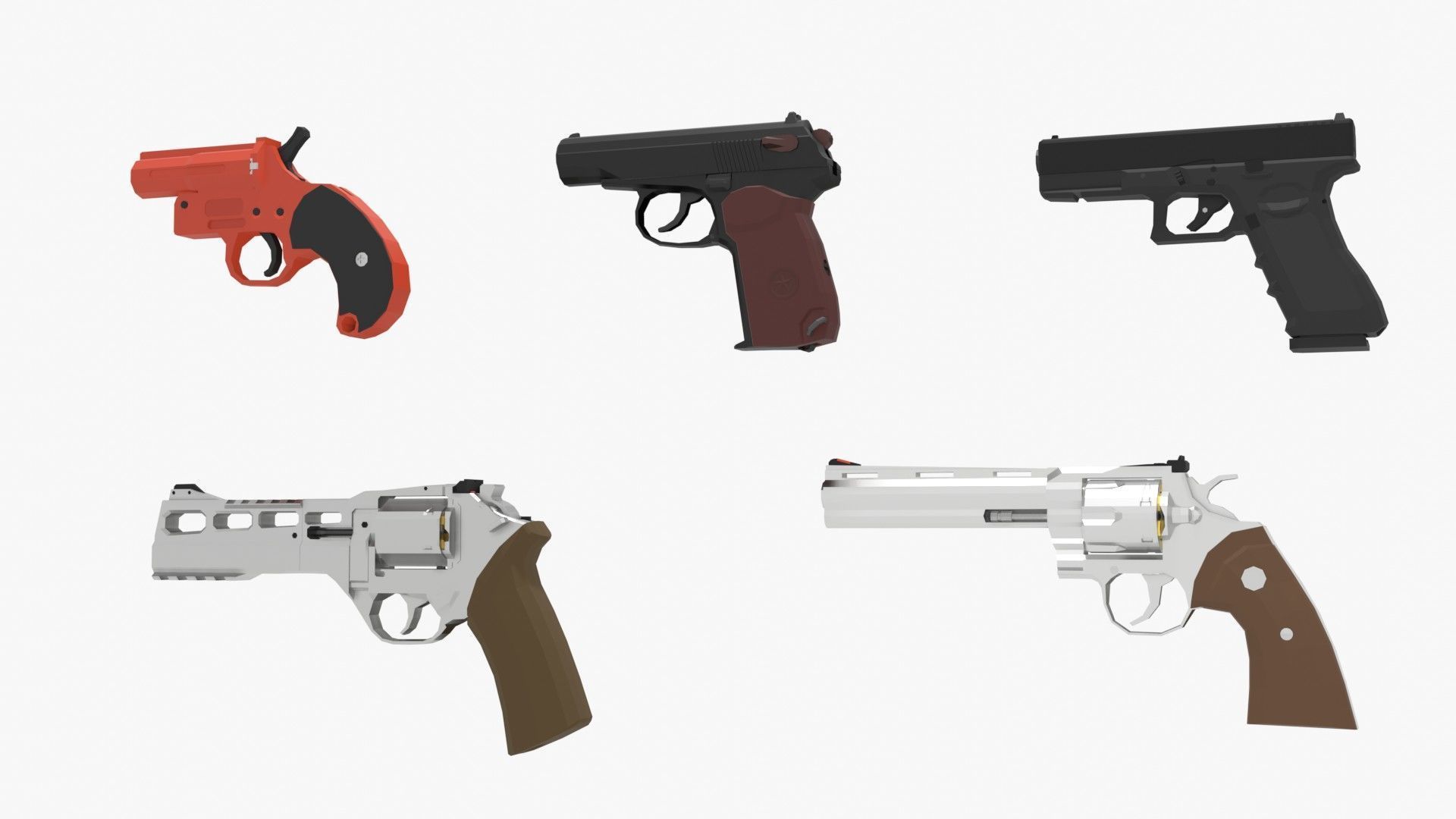 Low-Poly Weapons Pack Low-poly 3D model_3