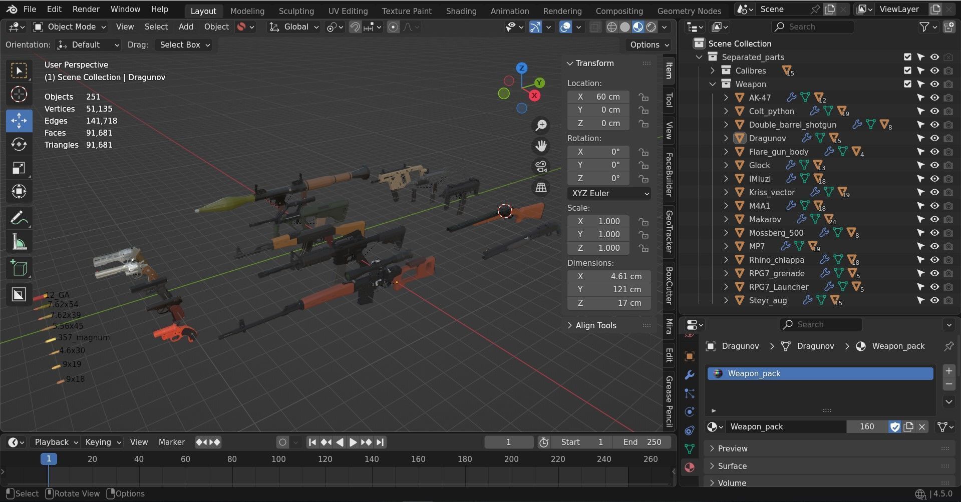 Low-Poly Weapons Pack Low-poly 3D model_33