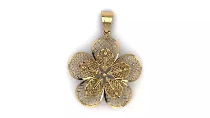 simple flower pendant 3d printable model
