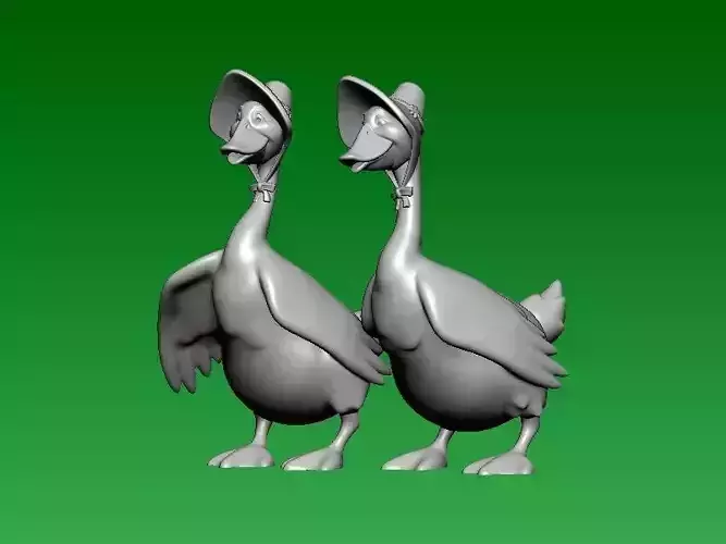 Donal ducks with hats - statue - 3D print 3D print model