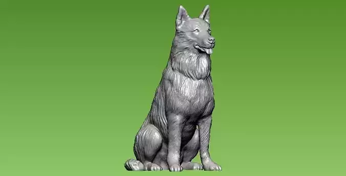 Cute husky dog - statue - 3D print 3D print model