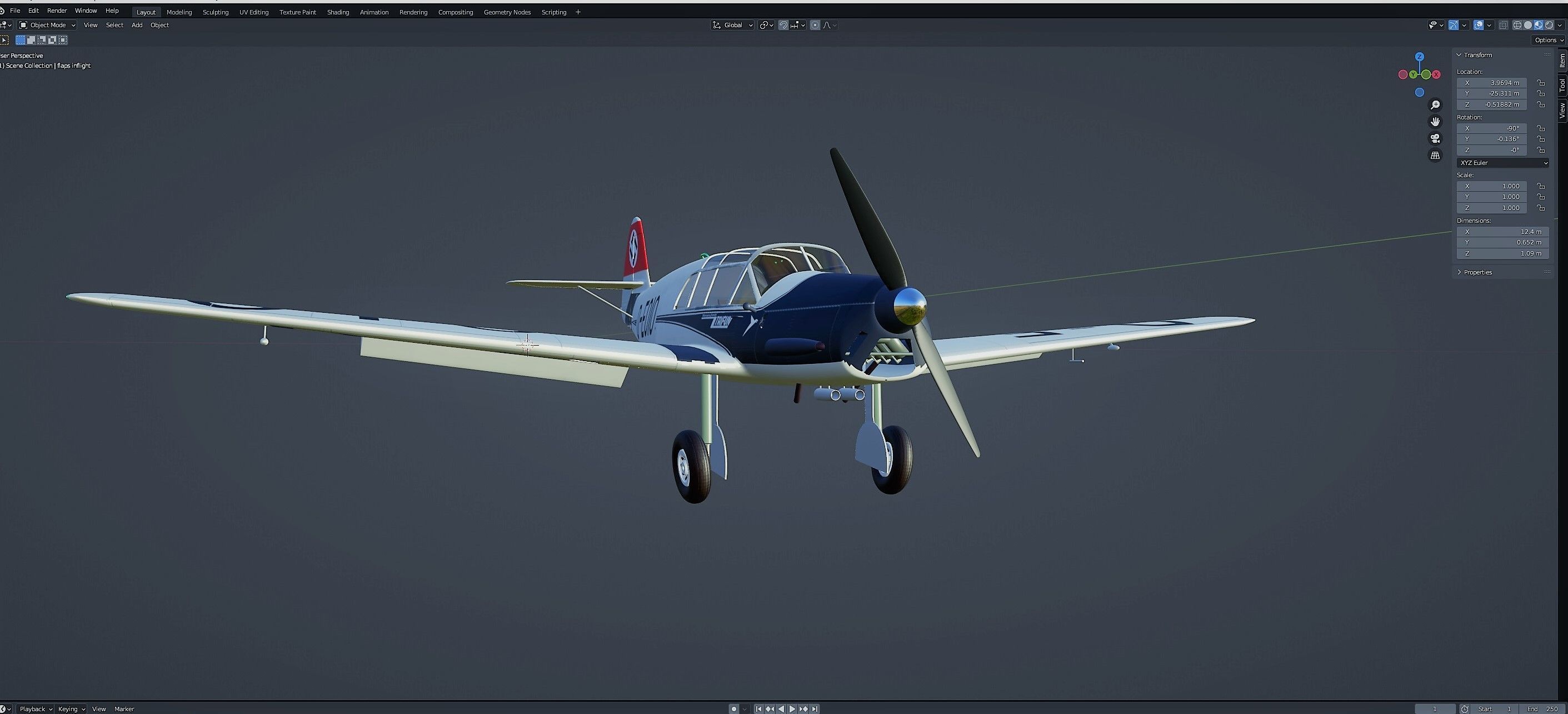 Messerschmitt Bf 108 Free 3D model_2