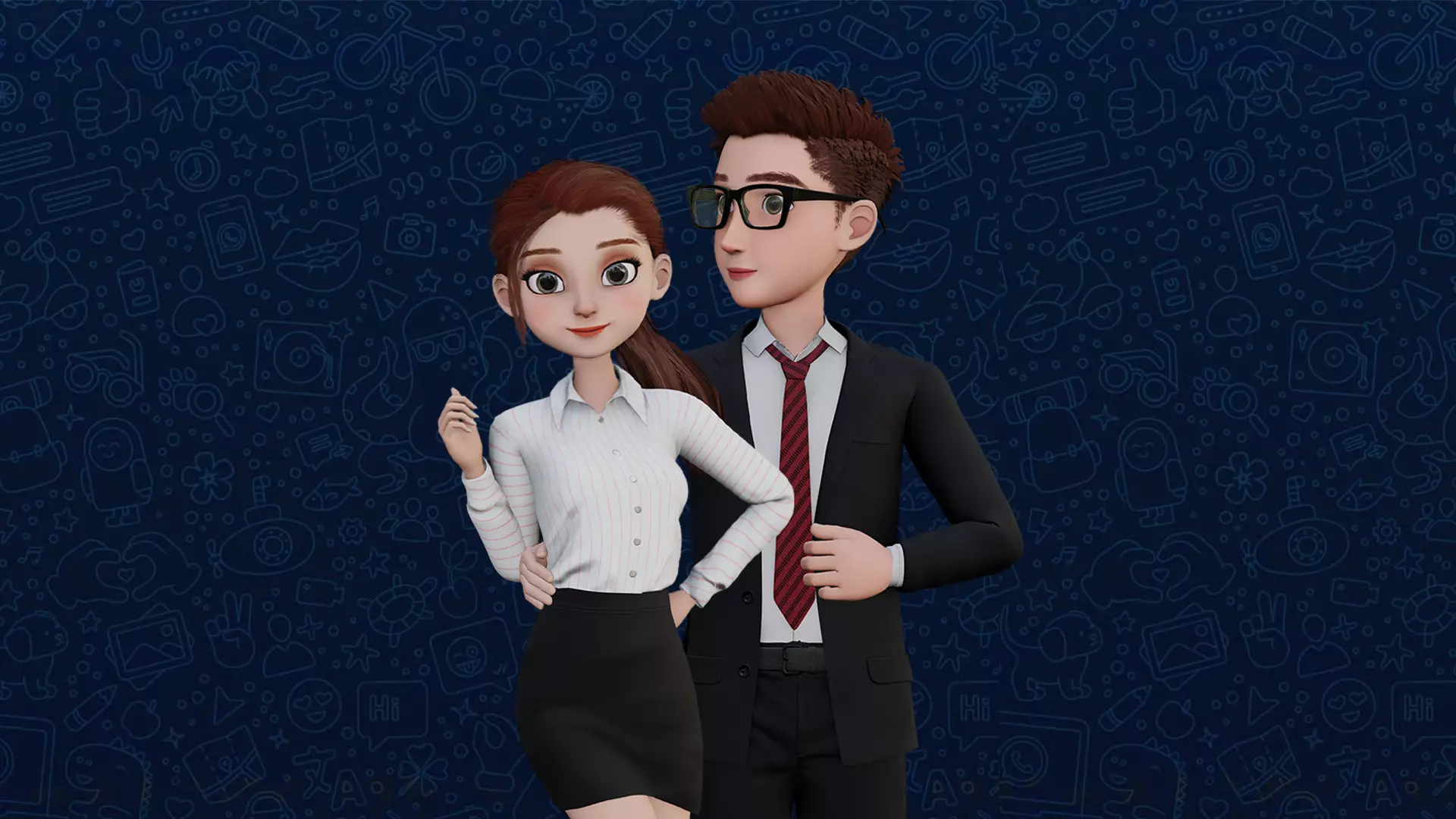 CARTOON MAN AND WOMAN - TOON MOTHER AND FATHER 3D Model Collection_0