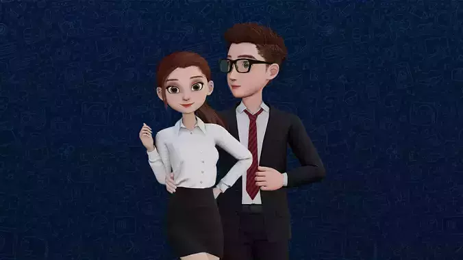 CARTOON MAN AND WOMAN - TOON MOTHER AND FATHER 3D Model Collection CARTOON MAN AND WOMAN - TOON MOTHER AND FATHER 3D Model Collection
