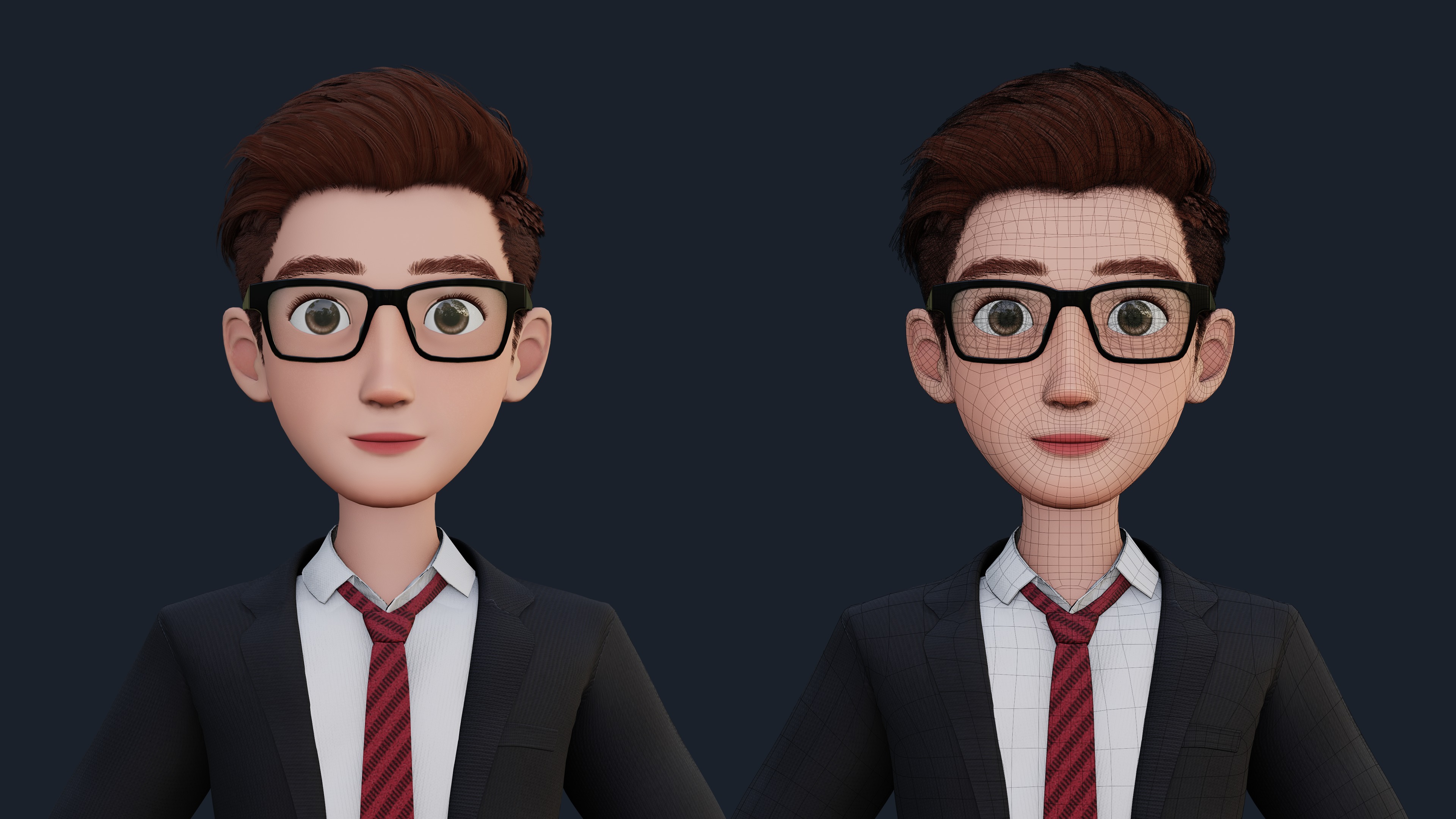 CARTOON MAN AND WOMAN - TOON MOTHER AND FATHER 3D Model Collection_10