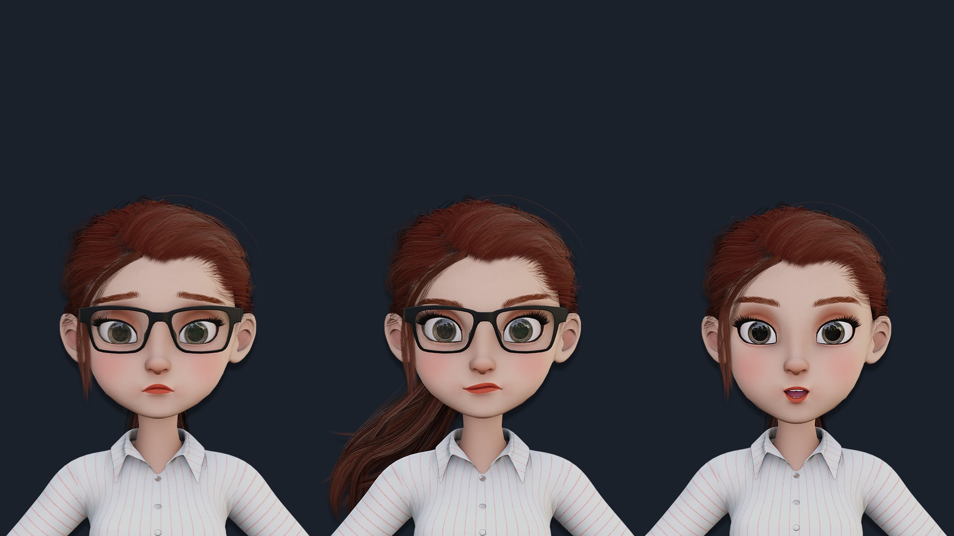 CARTOON MAN AND WOMAN - TOON MOTHER AND FATHER 3D Model Collection_3