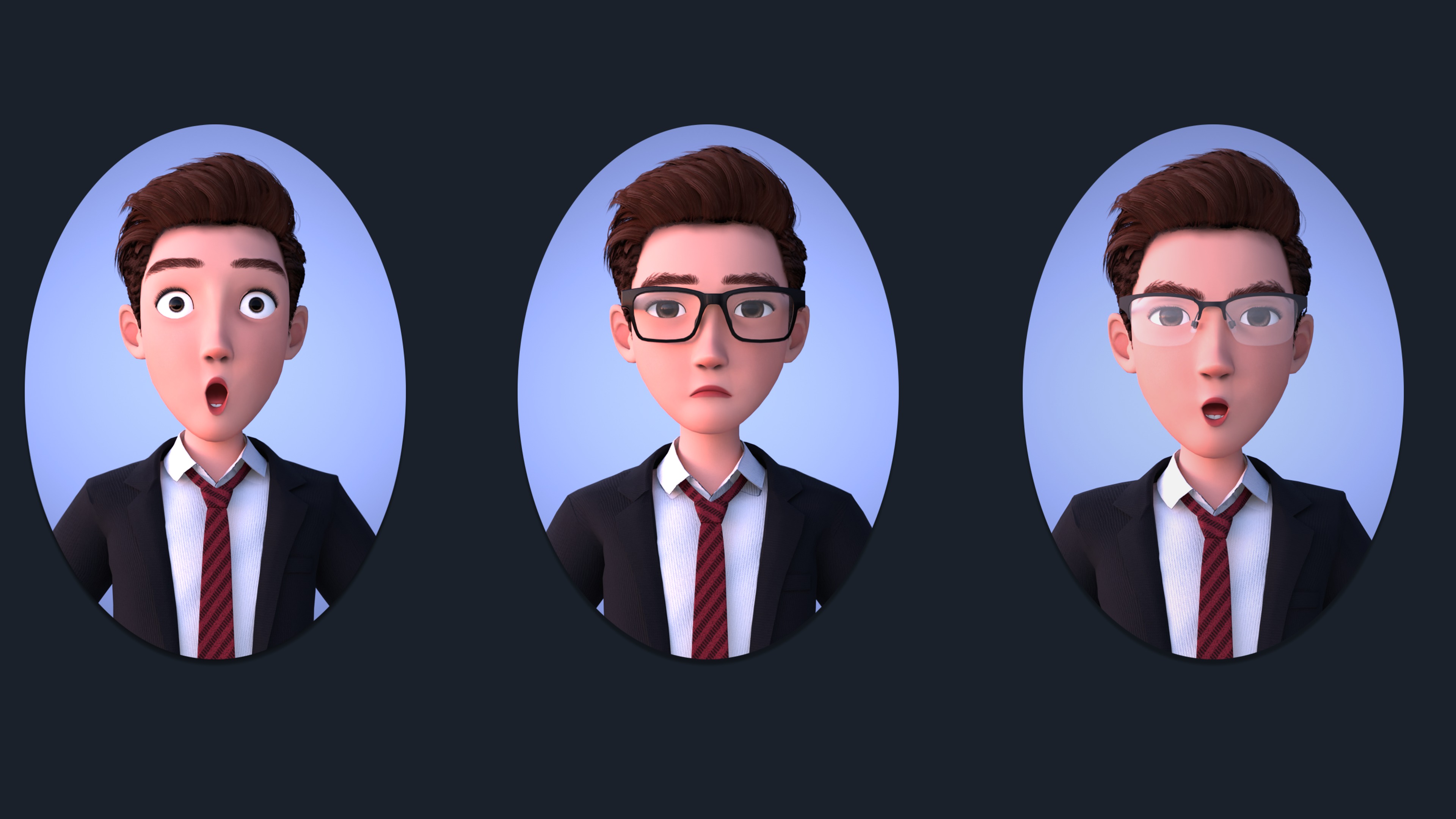 CARTOON MAN AND WOMAN - TOON MOTHER AND FATHER 3D Model Collection_5