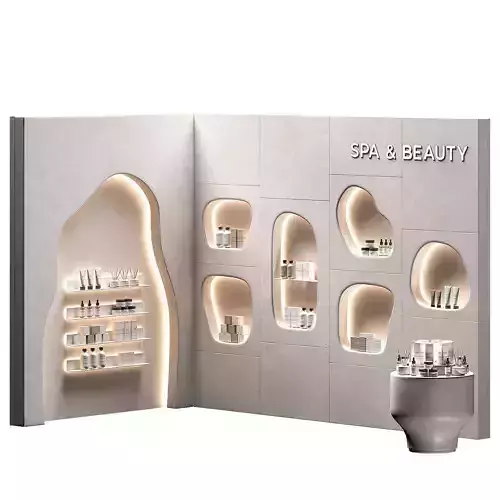 Cosmetics shop beauty salon Modular Niche Shelves in the wall 3D model