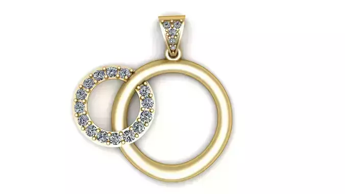 diamond circle design pendant 3d printable model 