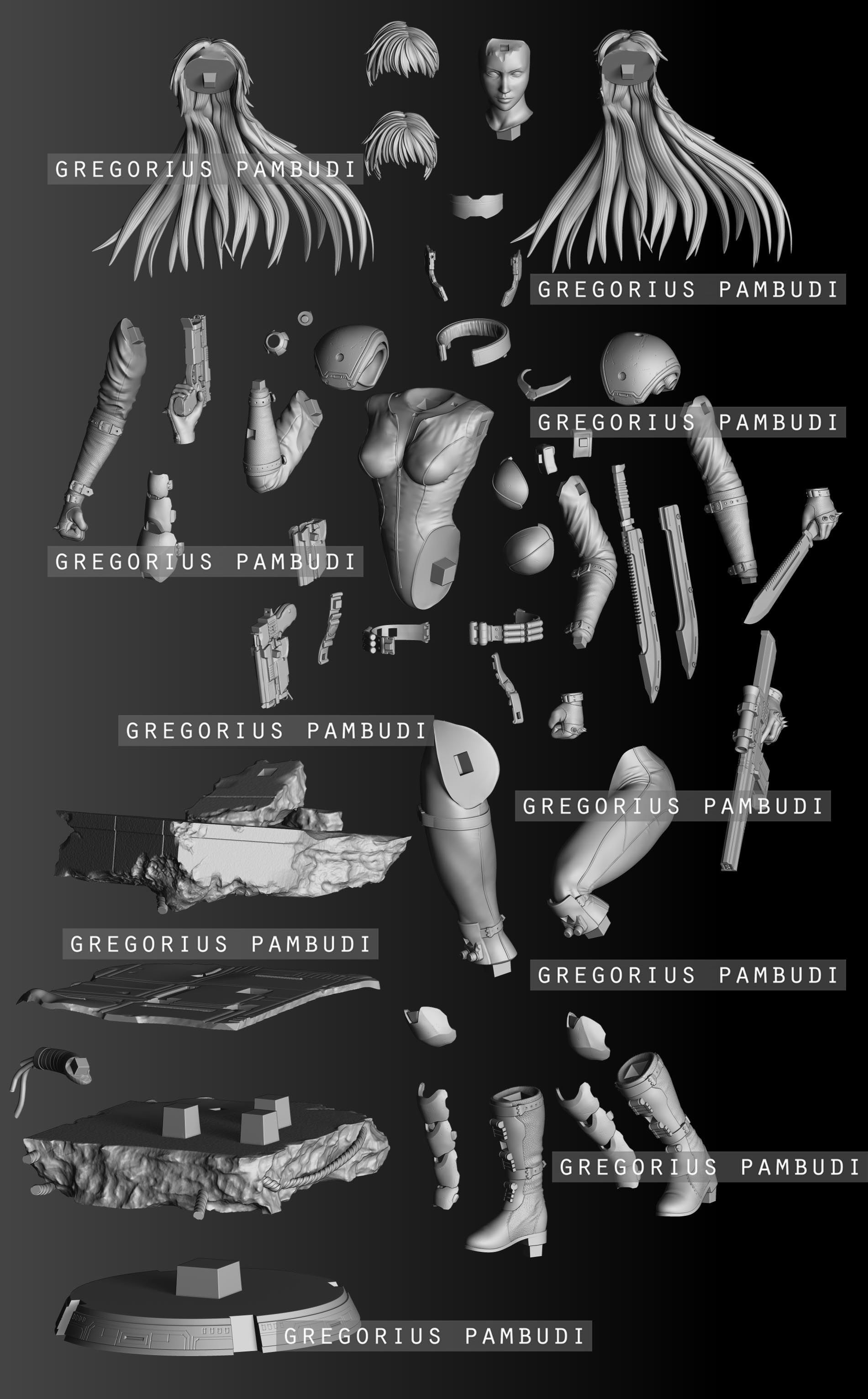 Angel Cop Fan Art Statue 3d Printable 3D print model_2