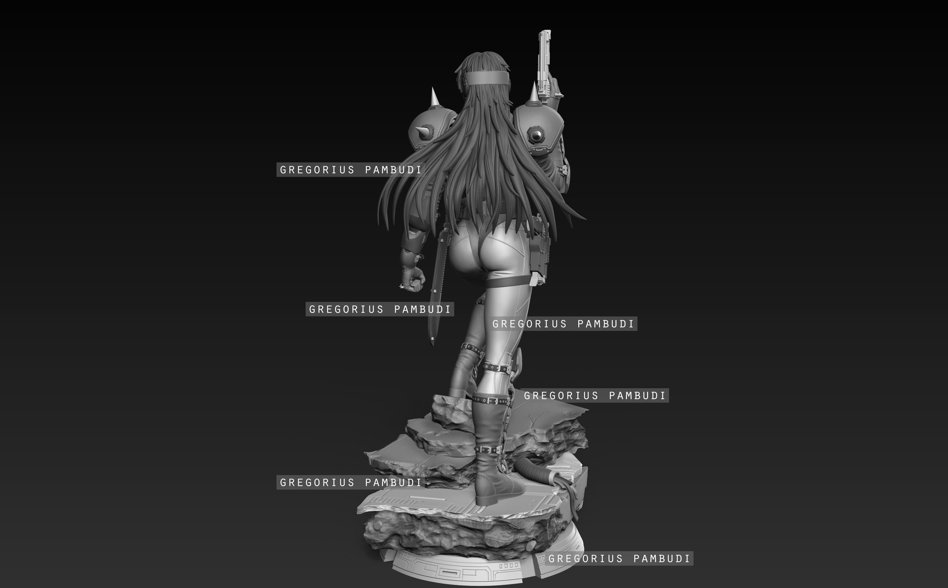 Angel Cop Fan Art Statue 3d Printable 3D print model_17