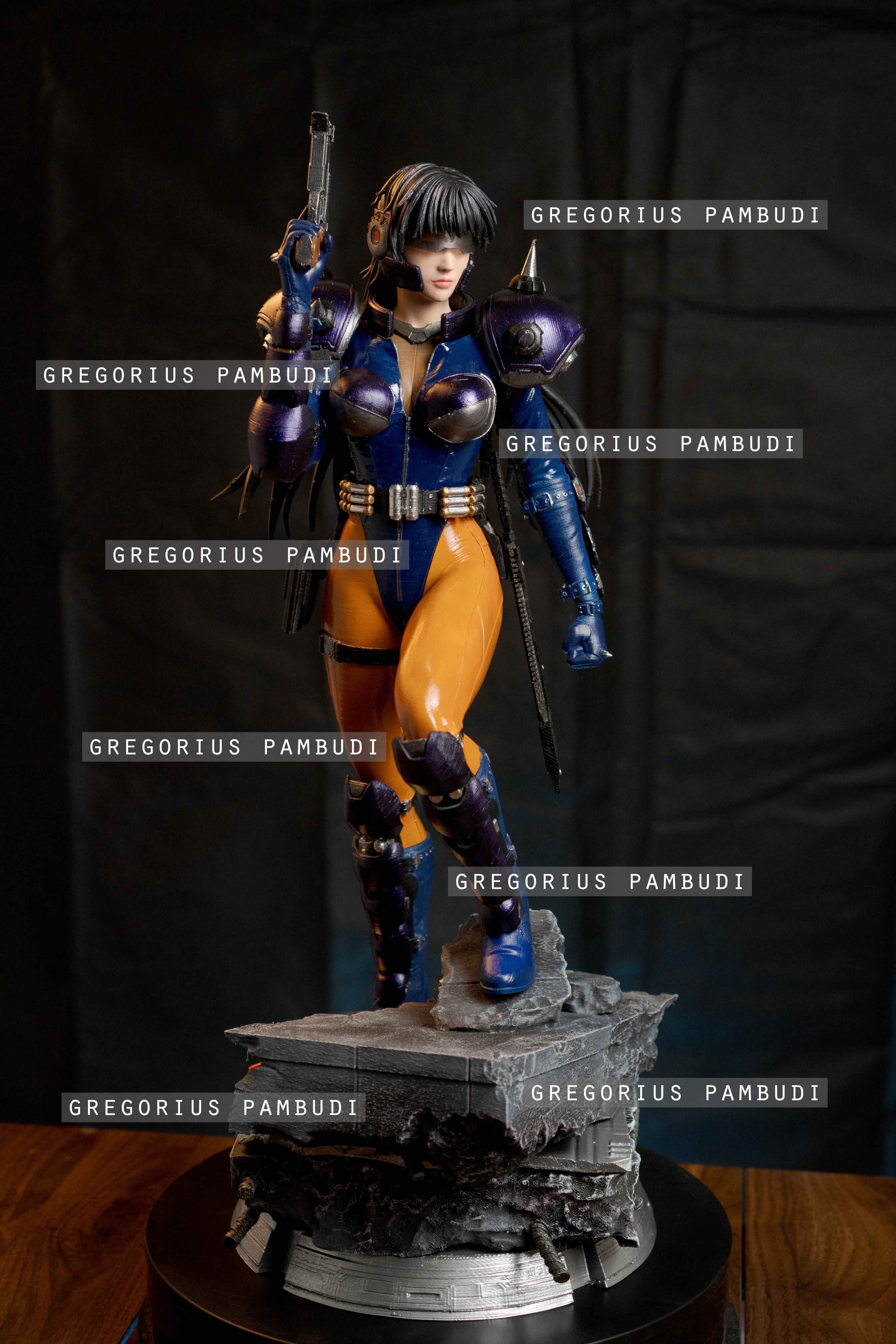 Angel Cop Fan Art Statue 3d Printable 3D print model_4