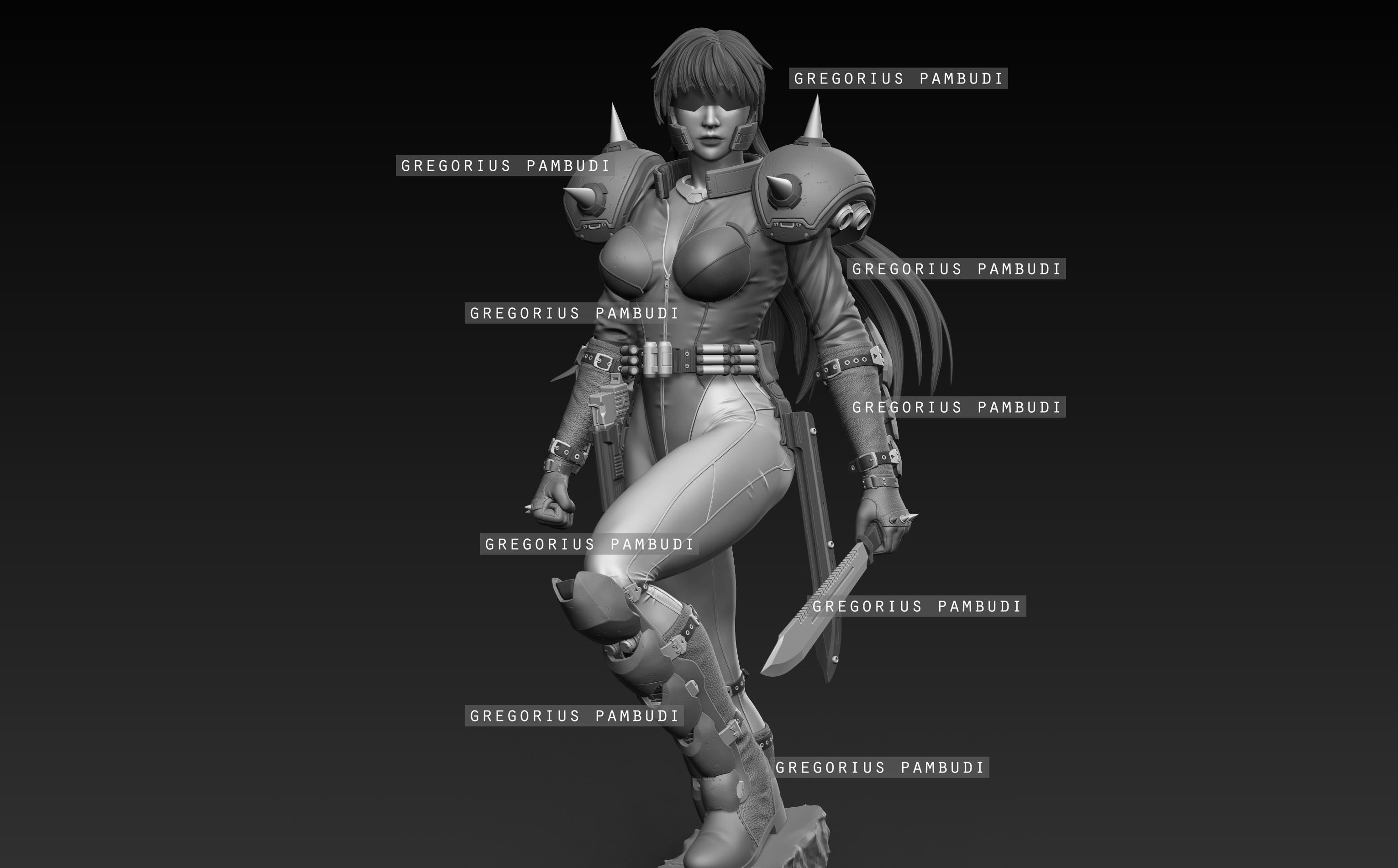 Angel Cop Fan Art Statue 3d Printable 3D print model_19