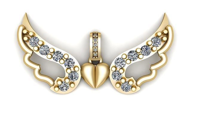 flying heart pendant 3d printable model  3D print model
