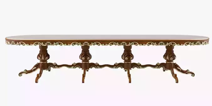 Handcarved italian dining table by Modenese 3D model