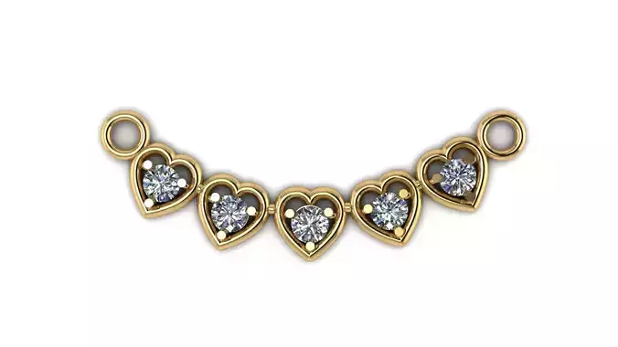 hip hop heart pendant for couple 3d printable model