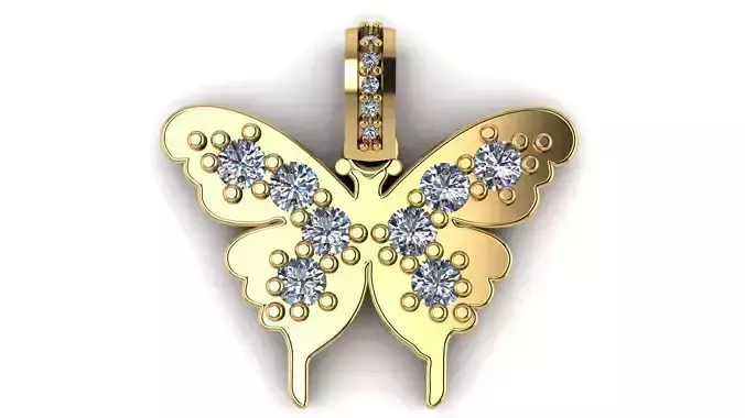 hip hop butterfly pendant 3d printable model 