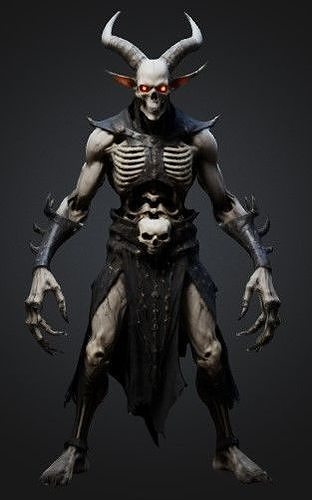 An evil skeletal character 3D model