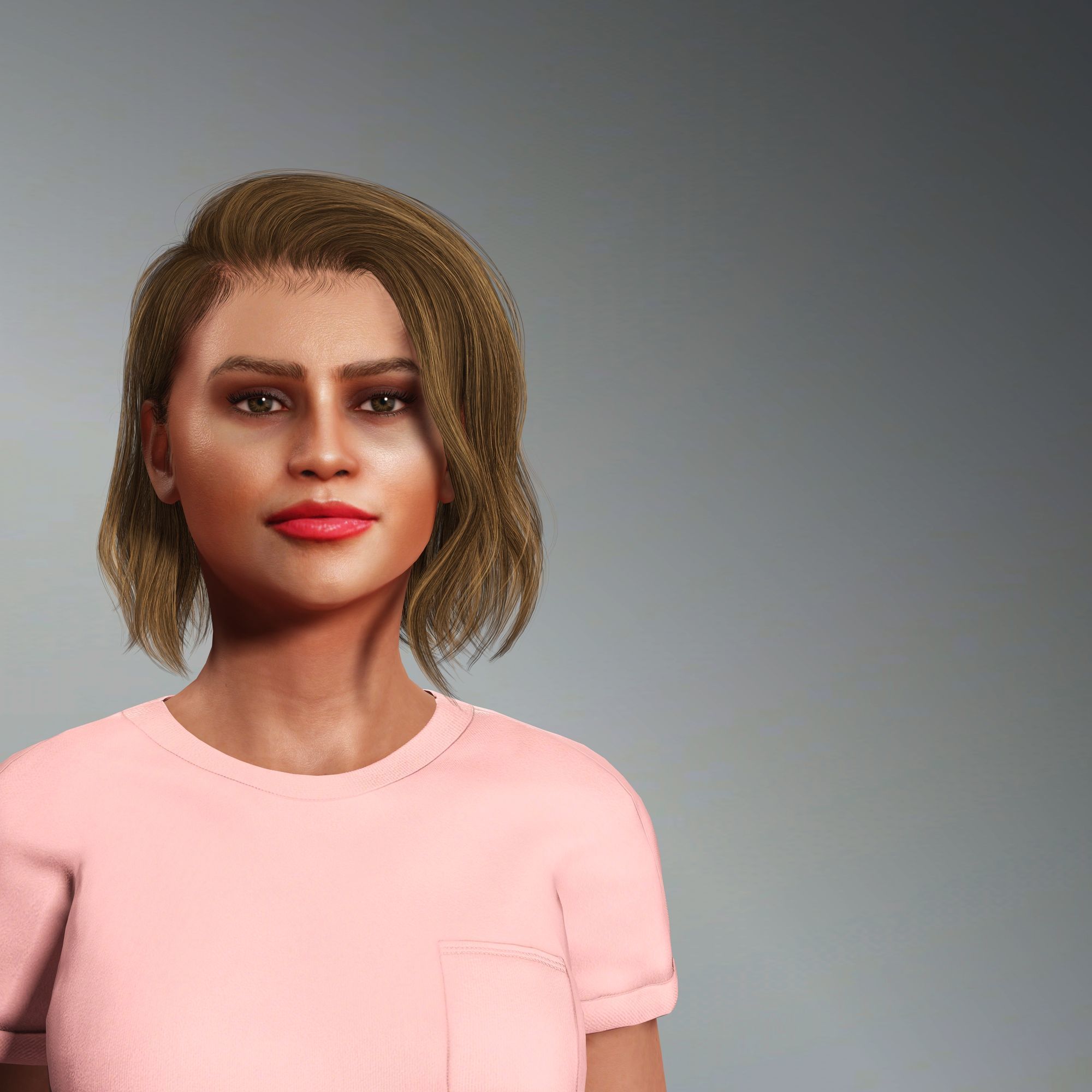 Zendaya Character Low-poly 3D model_3