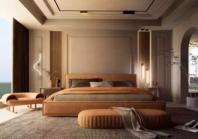 Cozy Bedroom Interior Scene
