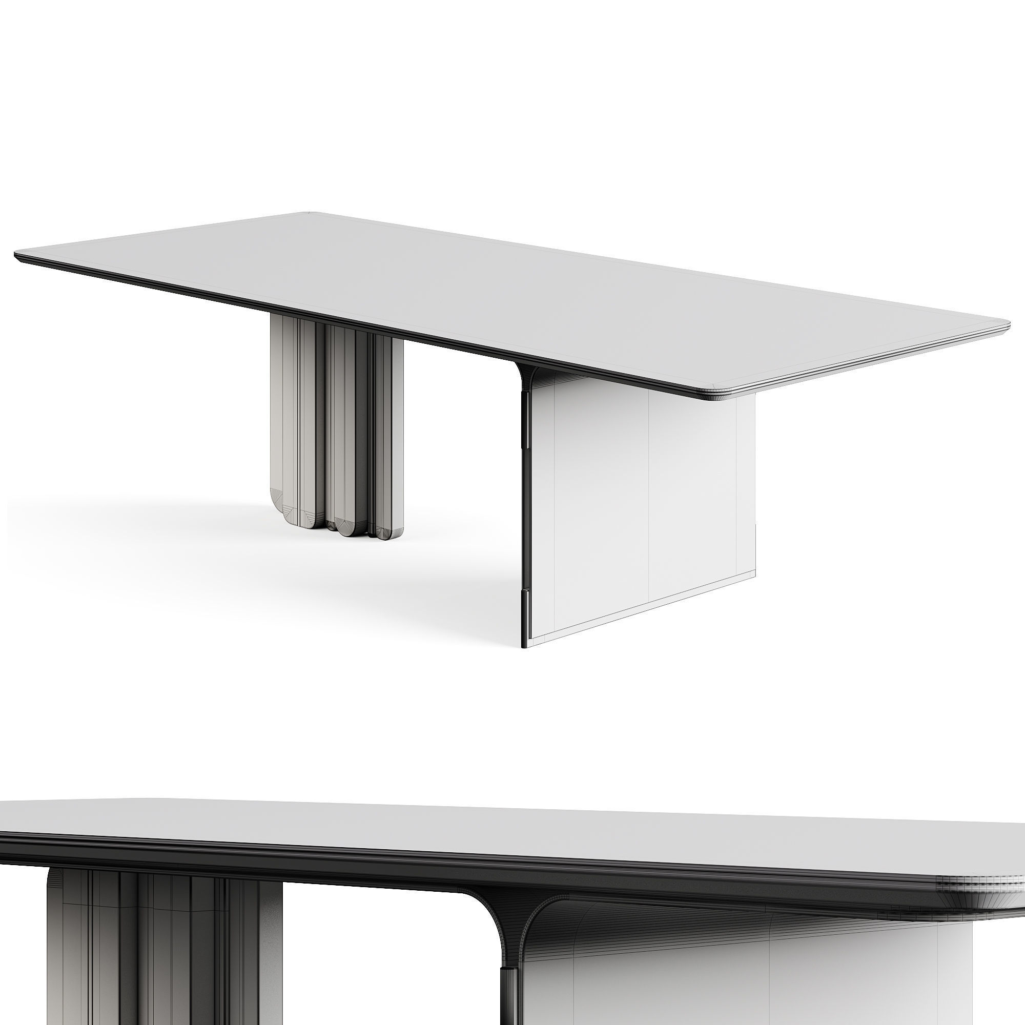 LuxLucia Casa OASIS RECT W280DT1 W280DT3 Dining Table 3D model_12