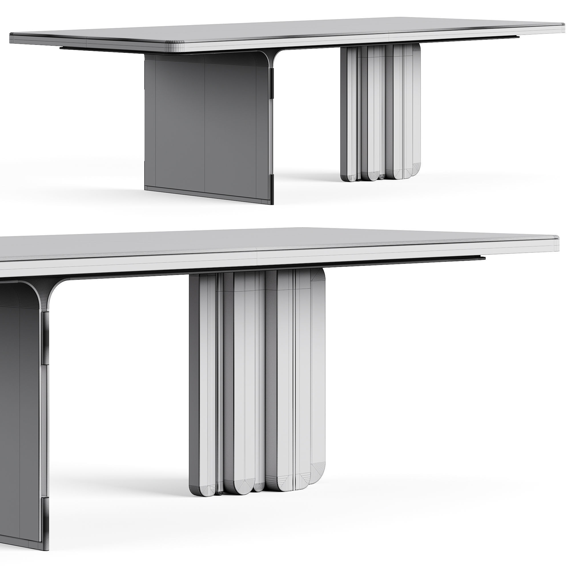 LuxLucia Casa OASIS RECT W280DT1 W280DT3 Dining Table 3D model_11