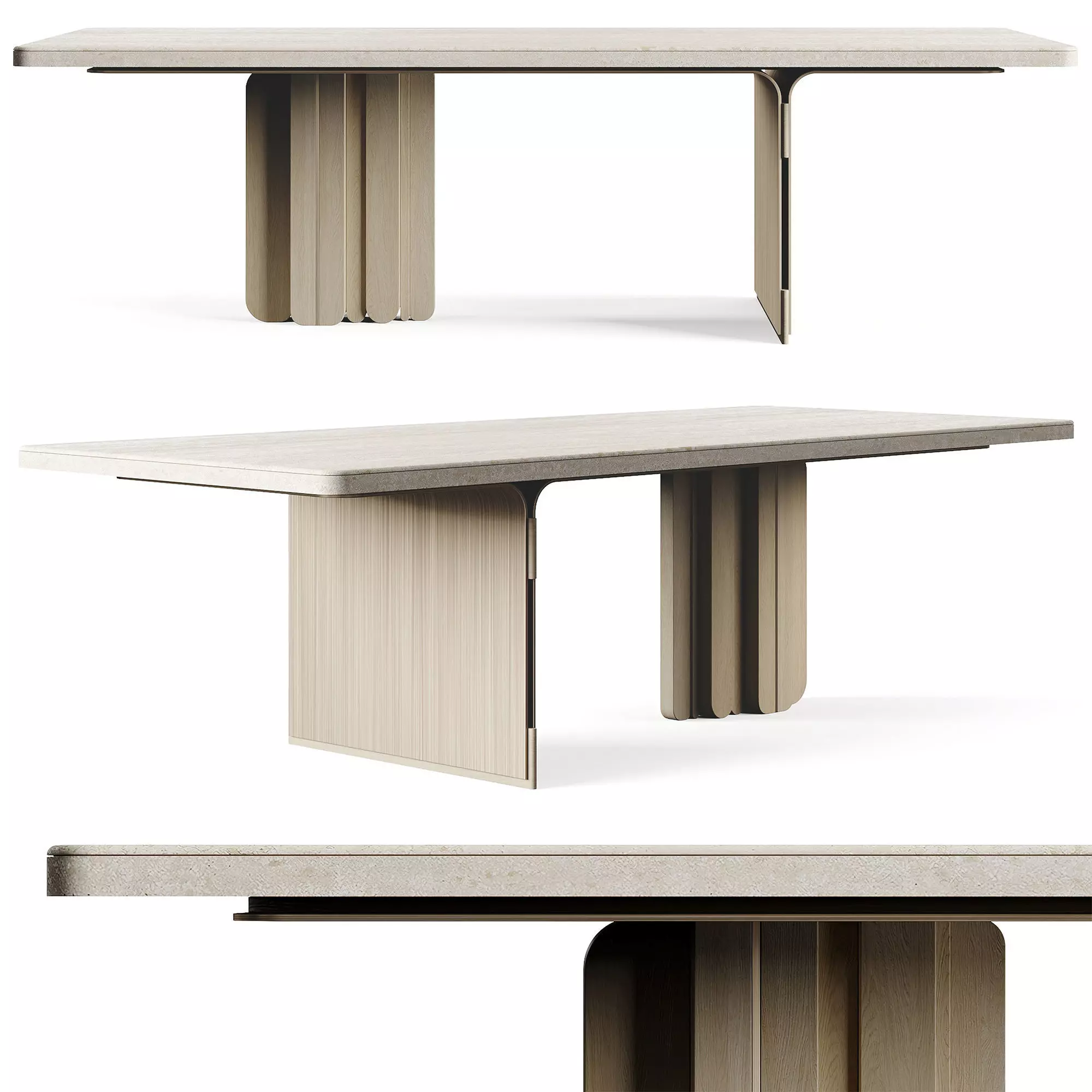 LuxLucia Casa OASIS RECT W280DT1 W280DT3 Dining Table 3D model_0