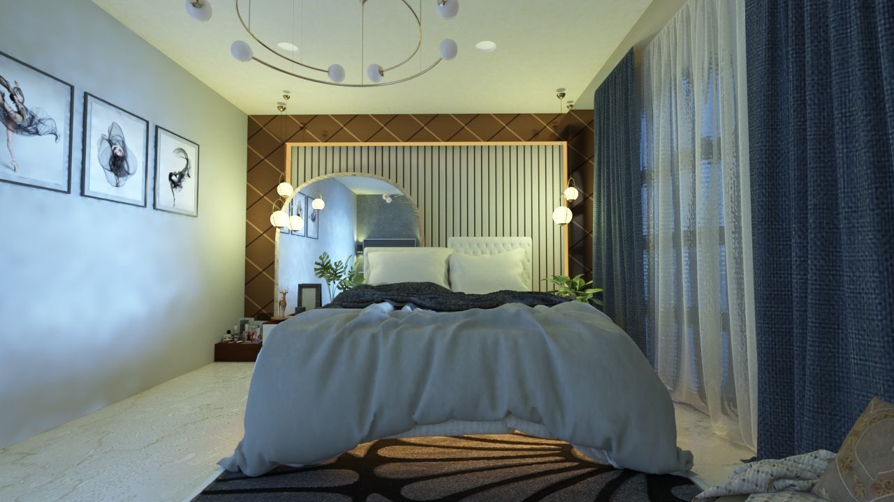 Cozy Bedroom interior scene 3D model 3D model_2