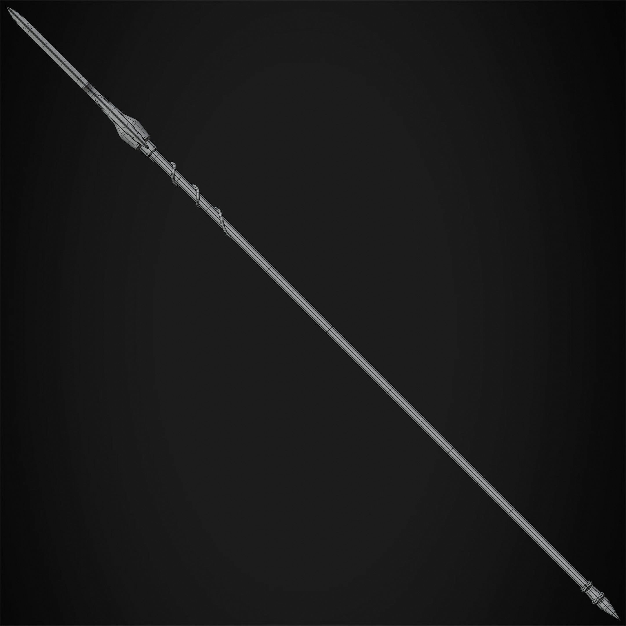 Overlord Leinas Rockbruise Heavy Explosion Spear for Cosplay 3D print model_21