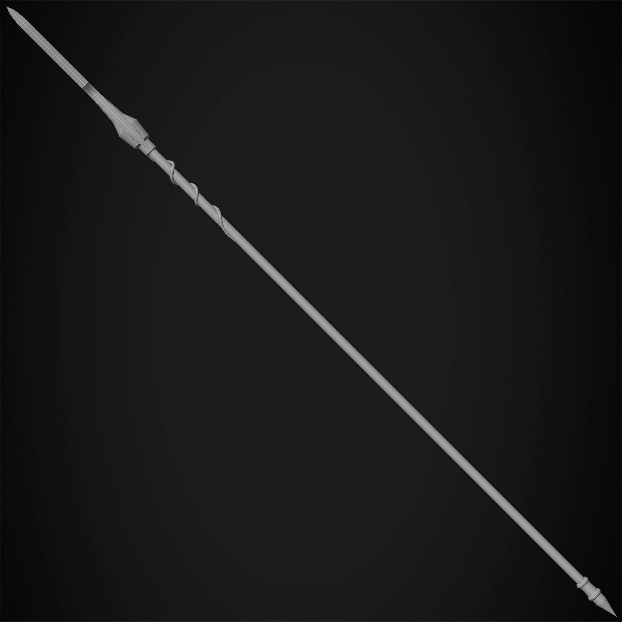 Overlord Leinas Rockbruise Heavy Explosion Spear for Cosplay 3D print model_20