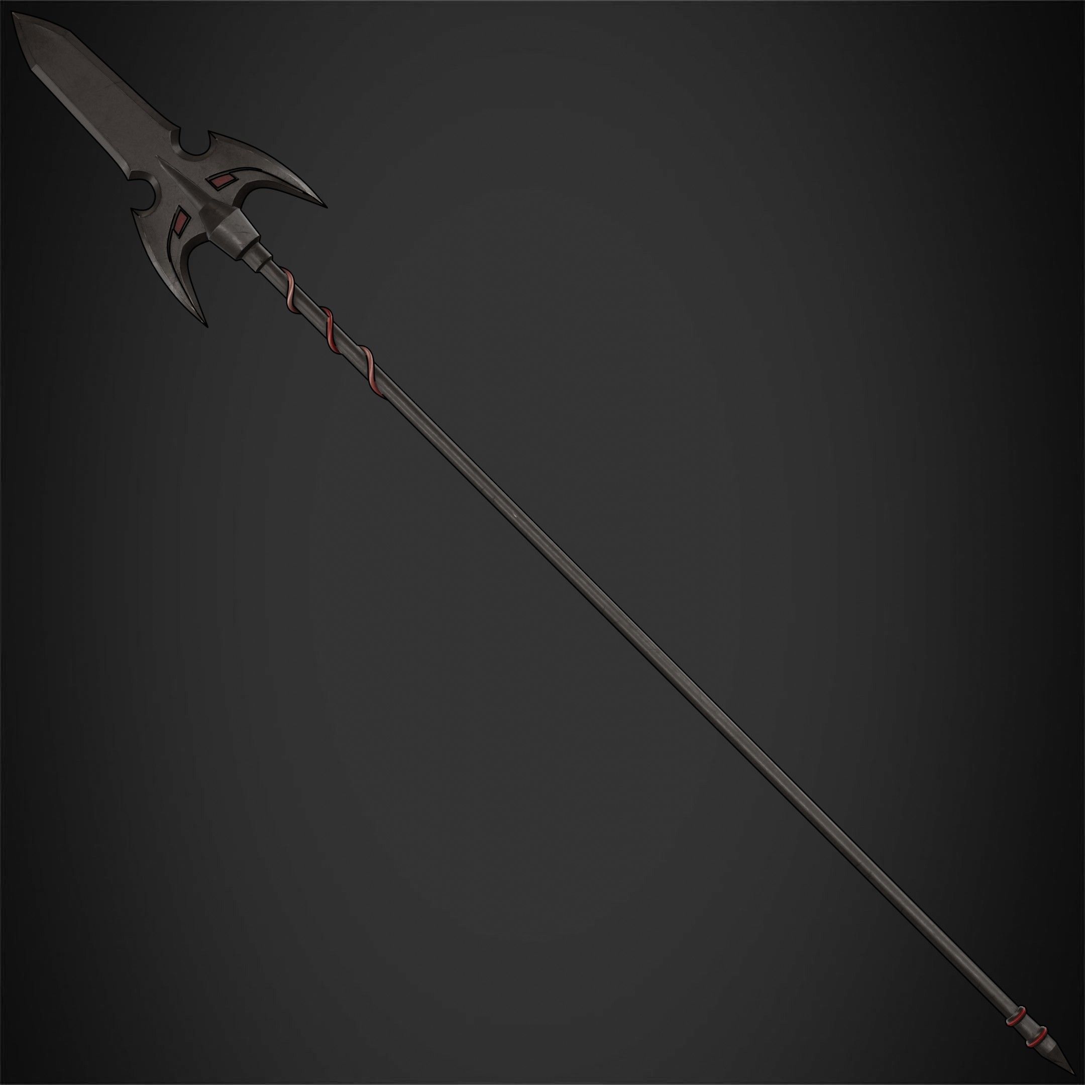 Overlord Leinas Rockbruise Heavy Explosion Spear for Cosplay 3D print model_7