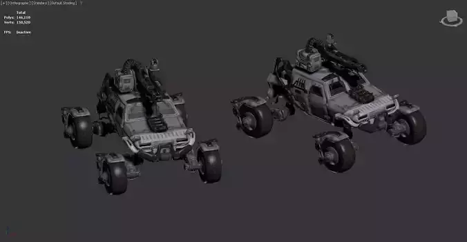 The image shows a 3D model of a futuristic 3D model