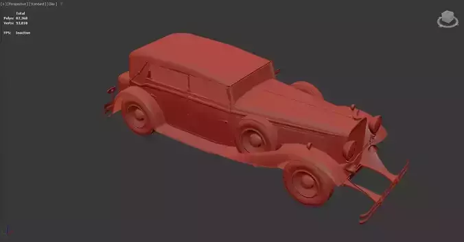 3D model of a vintage car