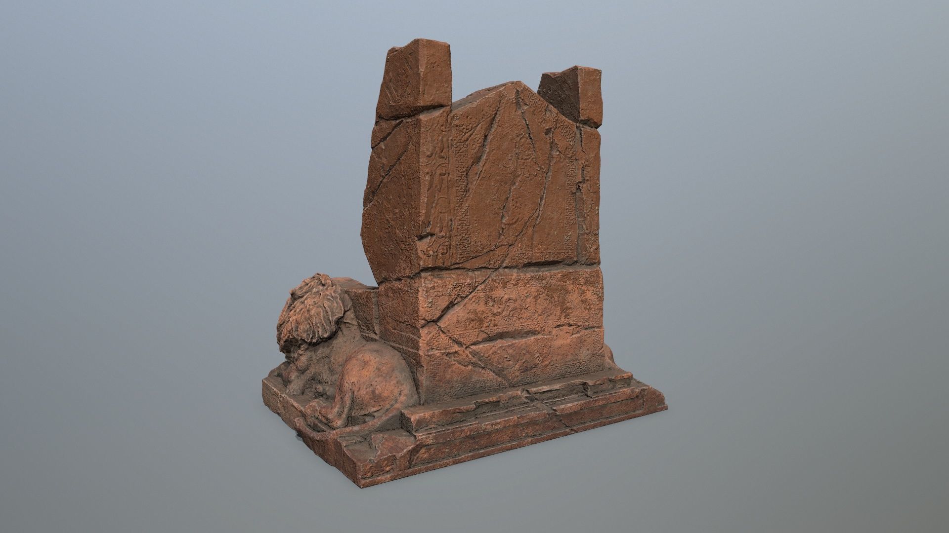 Lion Throne Low-poly 3D model_8