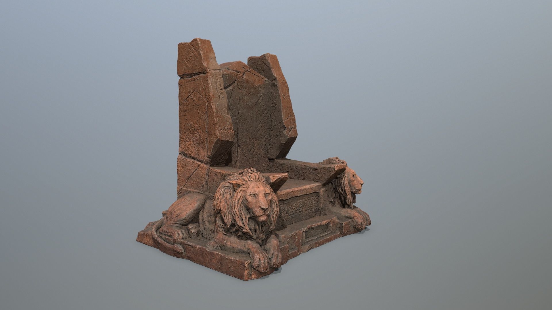 Lion Throne Low-poly 3D model_4