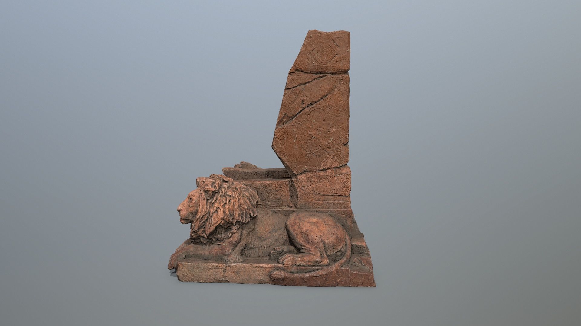 Lion Throne Low-poly 3D model_2