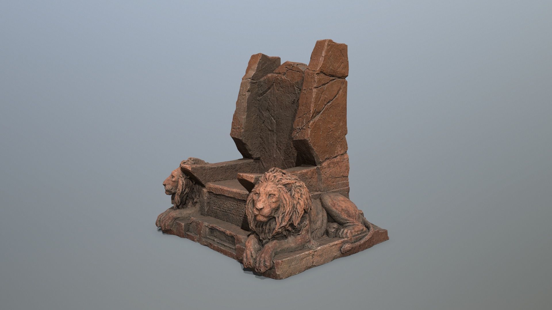 Lion Throne Low-poly 3D model_6