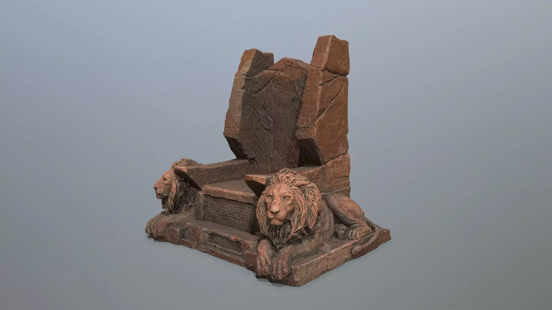 Lion Throne Low-poly 3D model_0