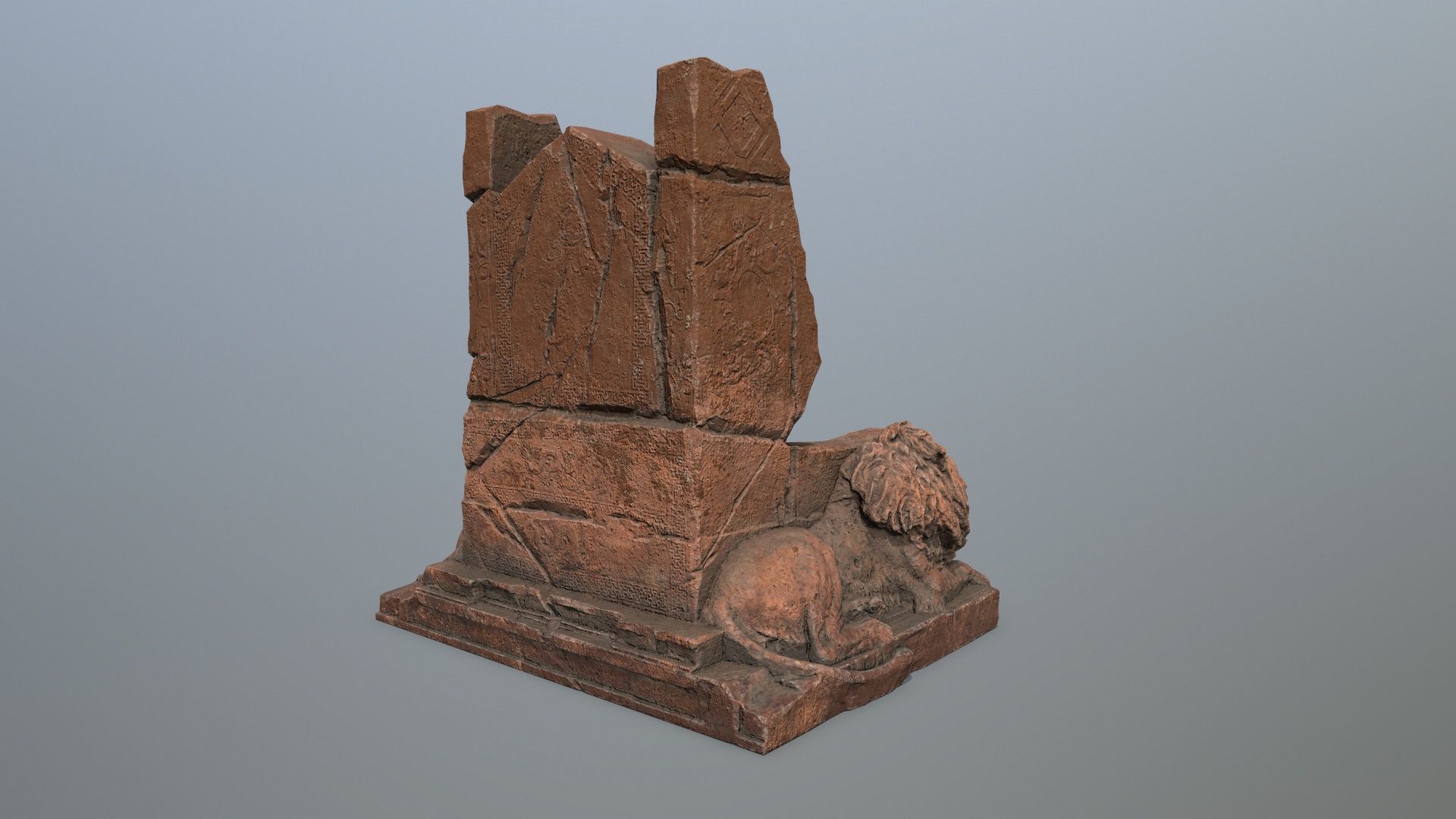 Lion Throne Low-poly 3D model_12