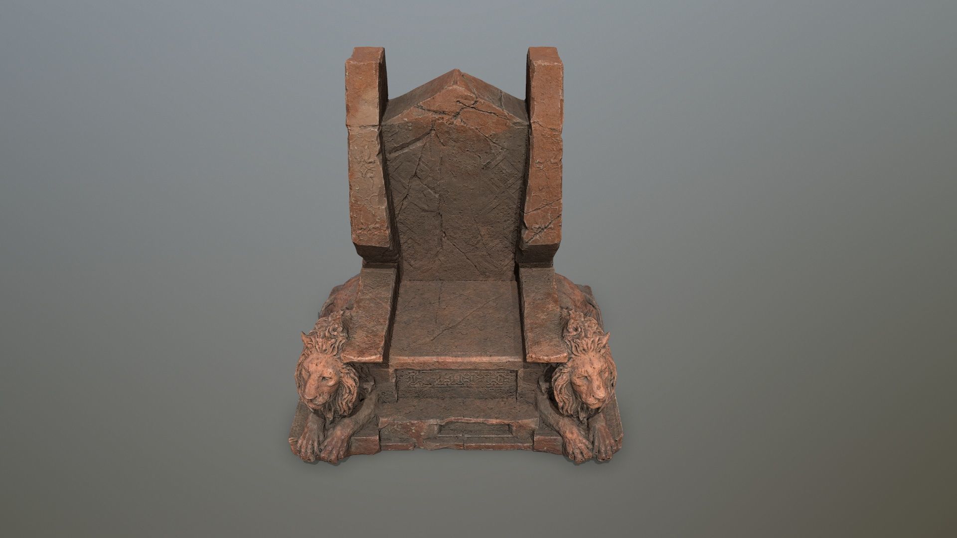 Lion Throne Low-poly 3D model_7