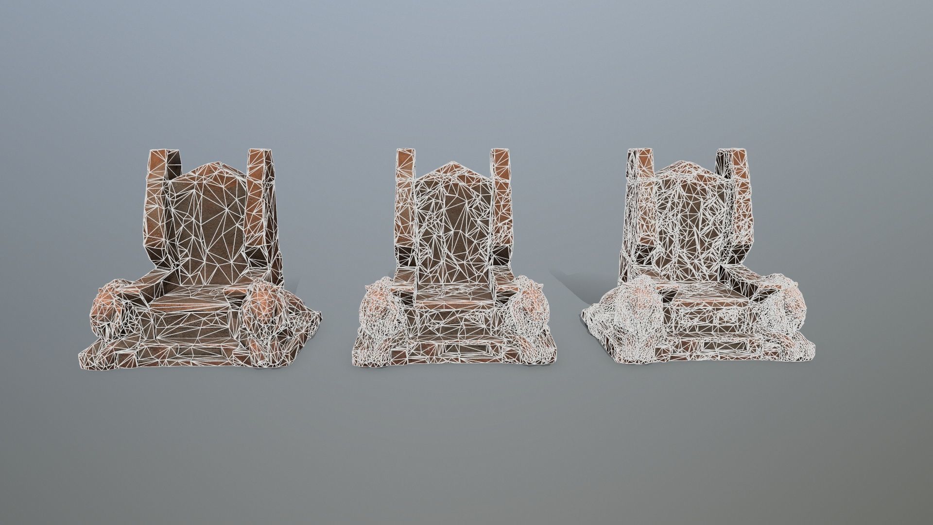 Lion Throne Low-poly 3D model_13