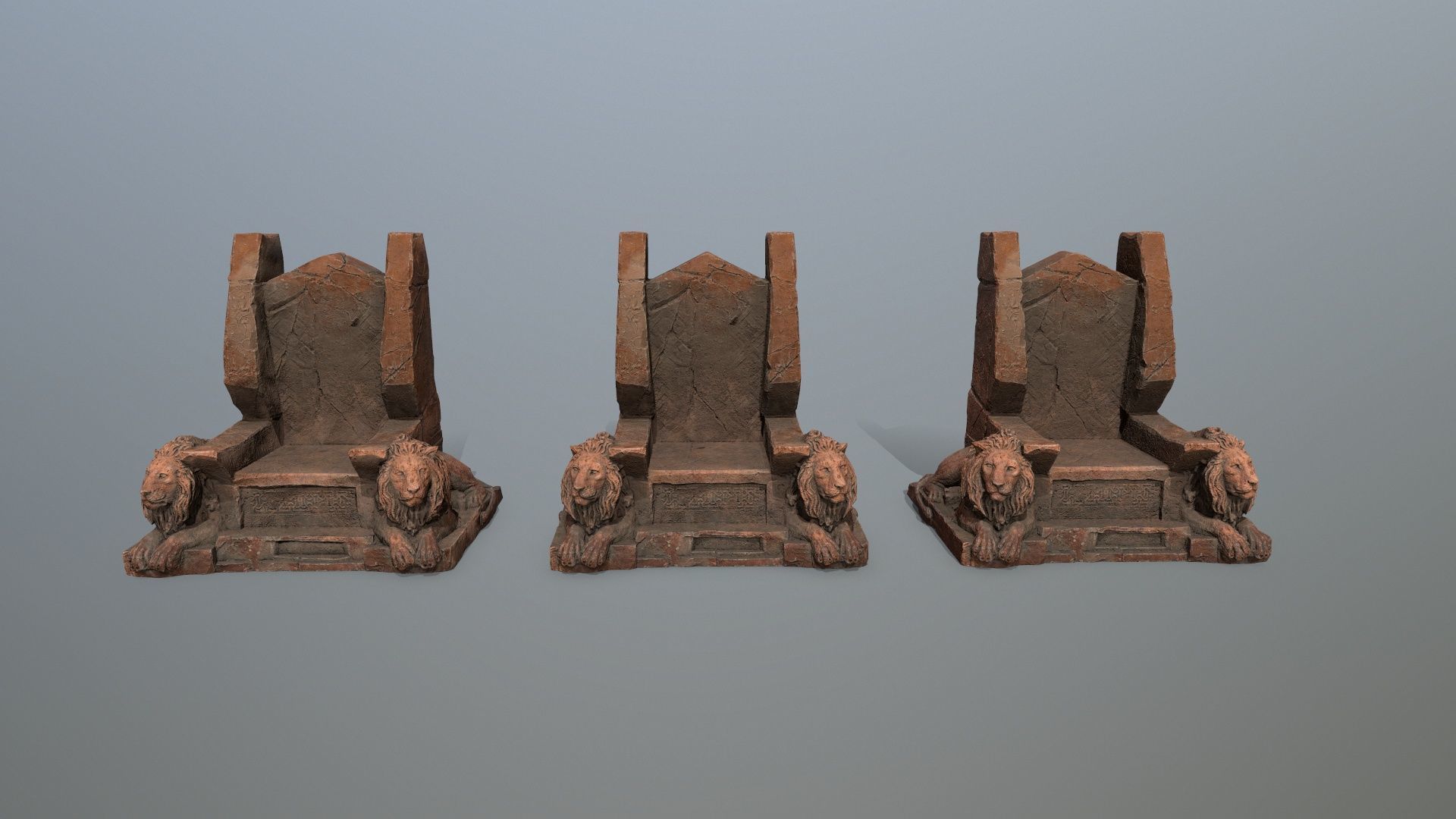 Lion Throne Low-poly 3D model_5